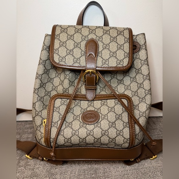 Gucci Interlocking G Logo Backpack - Picture 1 of 14